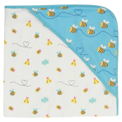 Piccalilly Bumble Bee Print Baby Blanket