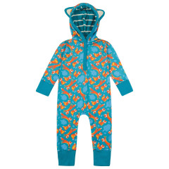 Piccalilly Fox Hooded Playsuit for Baby