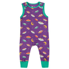Piccalilly Purple Moonlight Moth Jersey Dungarees 