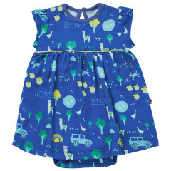 Piccalilly Baby Girls Blue Farm Themed Baby Body Dress