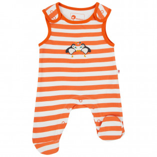 Footed Dungarees - Puffin